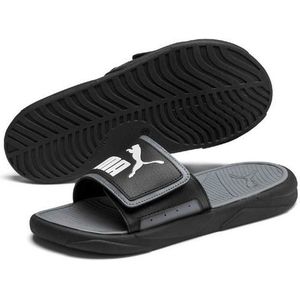 PUMA Royalcat Comfort douche- en badslippers voor volwassenen, uniseks, Puma Black Castlerock Puma White, 35.5 EU