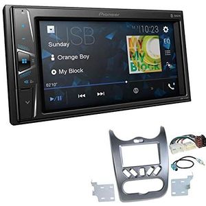 Pioneer DMH-G220BT 2-DIN Auto Radio Mediacenter Bluetooth USB AUX geschikt voor Dacia Sandero/Stepway 2008-2011 antraciet