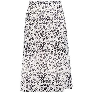 Studio Untold Midirok voor dames, luipaardprint, satijnen rok, ecru, 42-44