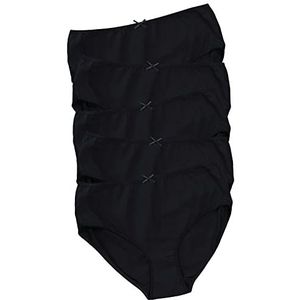 Ulla Popken - Set van 5 - Dames Slips - Zwart - Hoge Taille