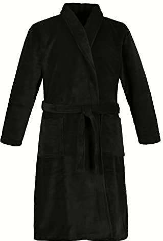 JP 1880 Heren grote maten grote maten Menswear L-8XL badjas, homewear, microvezel, ceintuur, tot 8XL 701445, zwart, 8XL