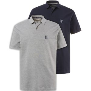 JP 1880 Grote maten heren poloshirt Piquee 1/2 DP, donkermarine, L
