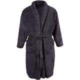 JP 1880, Badjas voor heren, grote maten, microvezel, grijs, XXL