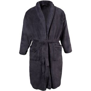 JP 1880, Badjas voor heren, grote maten, microvezel, grijs, XXL