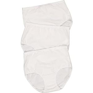 Ulla Popken Dameskleding Plus Size Curvy 3 Pack Ulla-la! Stretch Katoen Slipje Sneeuwwit 54+ 795269200, Sneeuwwitje