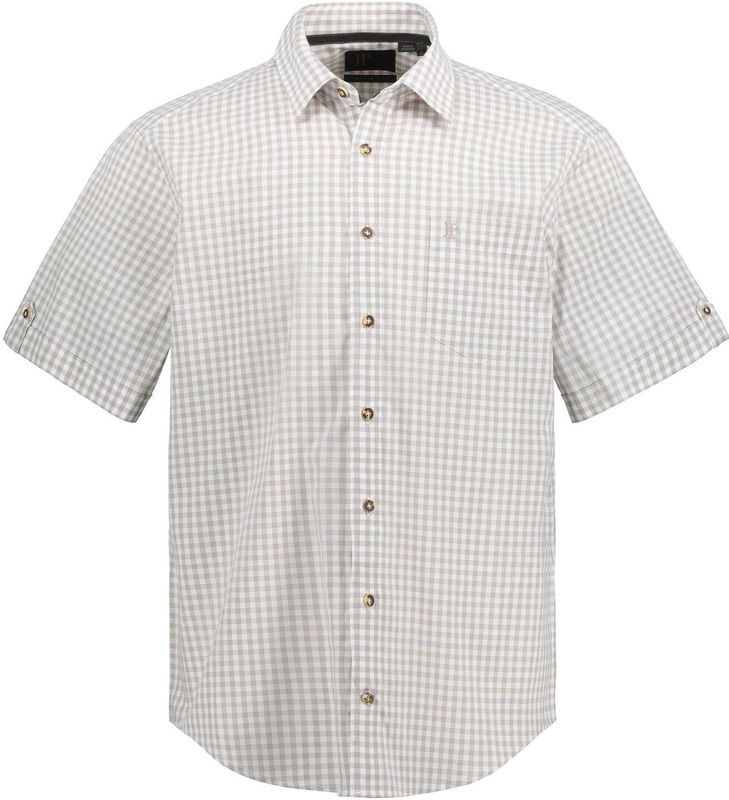 JP 1880 - Geruit Overhemd - Leisteen - Vrijetijdshemd voor Heren