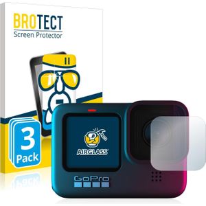 BROTECT - Screenprotector voor GoPro Hero 9 Black Lens (Behuizing) - Folie Beschermfolie Beschermglas transparant 3 Stuks