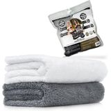 Nuke Guys - Towel Twins - Microvezel Wasdoeken - Grijs/Wit - Set van 2