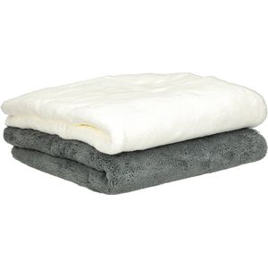 Nuke Guys - Towel Twins - Microvezel Wasdoeken - Grijs/Wit - Set van 2