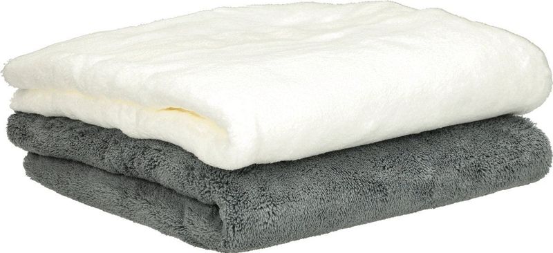 Nuke Guys - Towel Twins - Microvezel Wasdoeken - Grijs/Wit - Set van 2