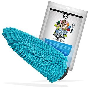 Nuke Guys XL Chenille washandje, autowashandschoen van ultra zachte microvezels, voor een pluisvrije en krasvrije autowas, lichtblauw