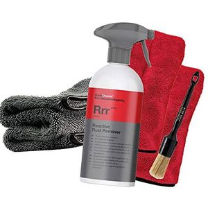 Velgenreinigingsbundel: Koch Chemie Reactive Rust Remover 500 ml + Nuke Guys velgenborstel + 2 x Nuke Guys precisiehandschoen voor detailing werkzaamheden + detailmate droogdoek 1000 g/m²