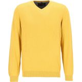 MARVELIS heren trui katoen, V-hals, maisgeel