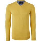 MARVELIS heren trui katoen, V-hals, maisgeel
