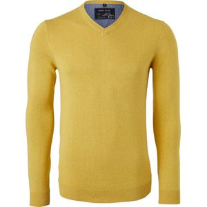 MARVELIS heren trui katoen, V-hals, maisgeel
