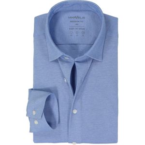 MARVELIS - Jersey Modern Fit - Overhemd - Lichtblauw - Strijkvriendelijk