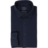MARVELIS - Jersey Modern Fit - Overhemd - Donkerblauw - Strijkvriendelijk