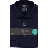 MARVELIS - Body Fit - Overhemd - Donkerblauw - Strijkvriendelijk
