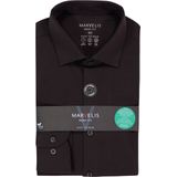 MARVELIS body fit overhemd, tricot, zwart