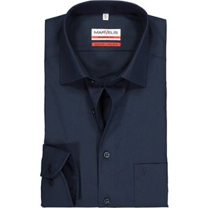 MARVELIS - Modern Fit Overhemd - Donkerblauw - Strijkvrij