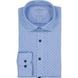 MARVELIS jersey body fit overhemd, lichtblauw met donkerblauw gestipt tricot