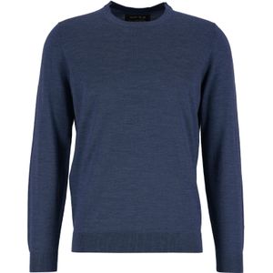 MARVELIS modern fit trui wol - O-hals - rookblauw