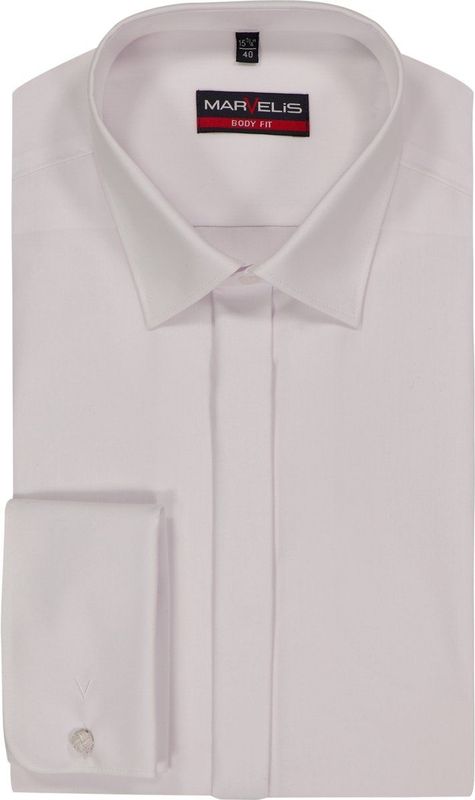 MARVELIS - Overhemd - Wit - 100% Katoen - Kent Kraag - Lange Mouwen