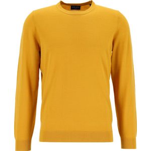 MARVELIS modern fit trui wol - O-hals - okergeel