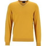 MARVELIS - Gebreide Trui - Okergeel - Modern Fit - V-hals