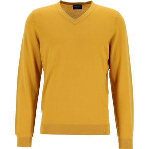 MARVELIS modern fit trui wol - V-hals - okergeel