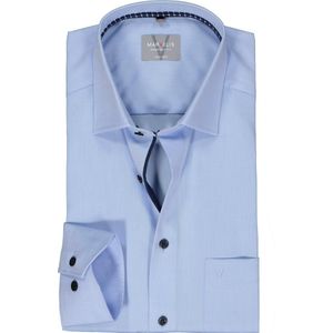 MARVELIS comfort fit overhemd - popeline - lichtblauw - Strijkvrij - Boordmaat: 40