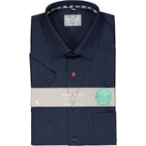 MARVELIS - Donkerblauw - Comfort Fit Overhemd - Korte Mouw - Popeline