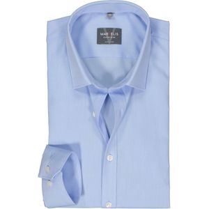 MARVELIS super slim fit overhemd - mouwlengte 7 - popeline - lichtblauw - Strijkvriendelijk - Boordmaat: 40