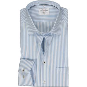 MARVELIS - Modern Fit - Overhemd - Lichtblauw Gestreept - Popeline