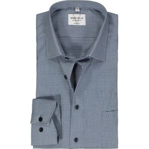 MARVELIS modern fit overhemd, popeline, donkerblauw geruit