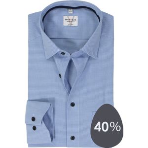 MARVELIS modern fit overhemd, popeline, lichtblauw met wit mini ruitje