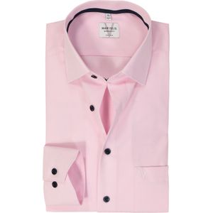 MARVELIS modern fit overhemd, popeline, roze met wit mini ruitje