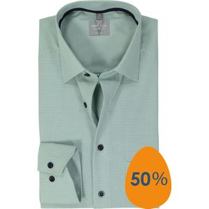 MARVELIS comfort fit overhemd, popeline, kristalgroen met wit mini ruitje