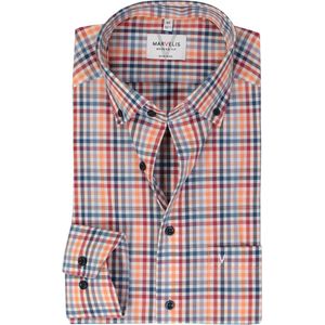 MARVELIS modern fit overhemd, popeline, rood geruit