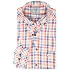 MARVELIS comfort fit overhemd, popeline, rood geruit