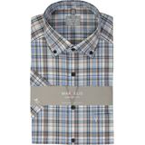 MARVELIS - Overhemd - Lichtbruin Geruit - Korte Mouwen - Poplin