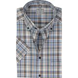 MARVELIS - Overhemd - Lichtbruin Geruit - Korte Mouwen - Poplin