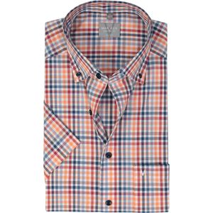 MARVELIS - Comfort Fit - Overhemd - Rood Geruit - Korte Mouw - Popeline