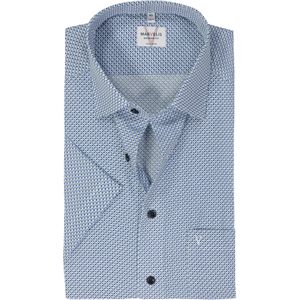 MARVELIS modern fit overhemd, korte mouw, popeline, lichtblauw dessin