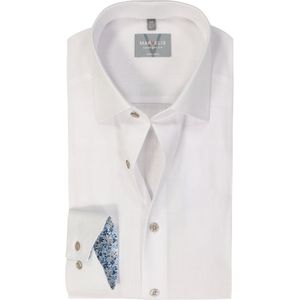 MARVELIS - Comfort Fit Overhemd - Popeline - Wit - Strijkvrij
