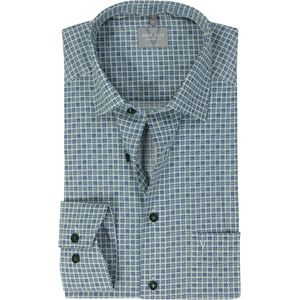 MARVELIS - Comfort Fit - Overhemd - Groen Dessin - Popeline