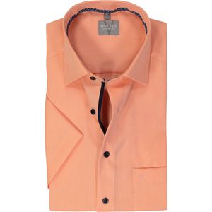 MARVELIS - Comfort Fit - Overhemd - Zalm Oranje - Korte Mouw, Strijkvrij, Structuurweving