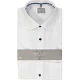 MARVELIS - Comfort Fit Overhemd - Korte Mouw - Structuur - Wit - 100% Katoen