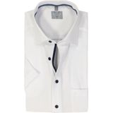 MARVELIS - Comfort Fit Overhemd - Korte Mouw - Structuur - Wit - 100% Katoen