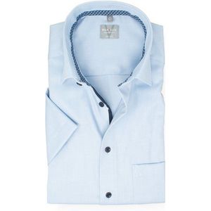 MARVELIS - Comfort Fit - Overhemd - Lichtblauw - Korte Mouw - Structuur